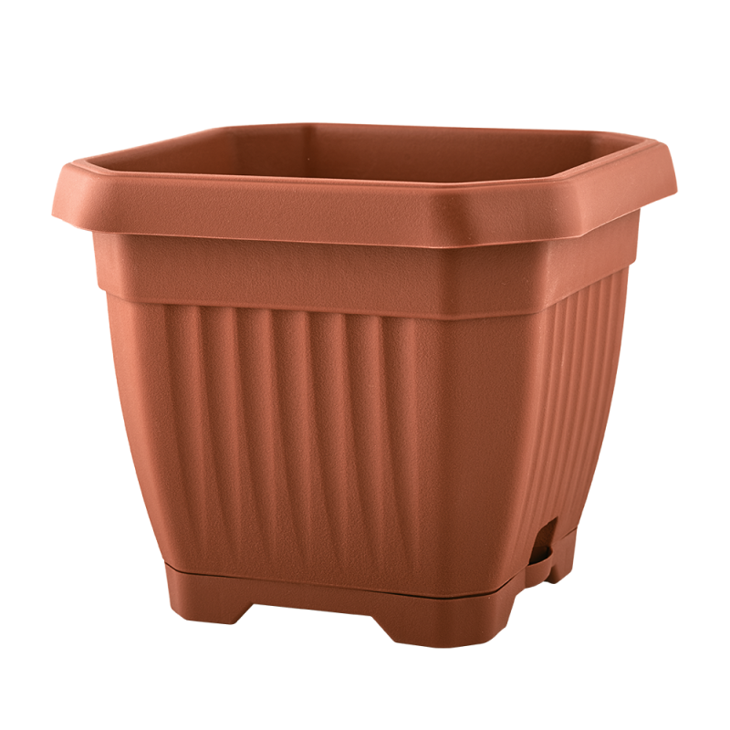 Doniczka z podstawką OCTAGON 35x35cm 25243 terakota