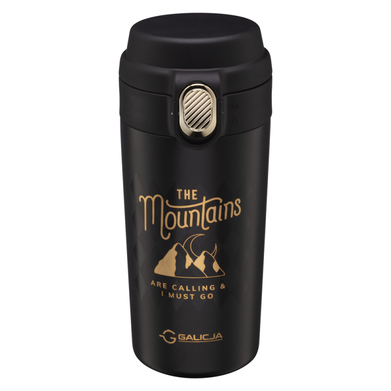 Kubek termiczny MOUNTAINS 350ml 23089 czarny !