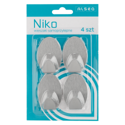 Komplet wieszaków samoprzylepnych owalnych NIKO 4 sztuki 6468