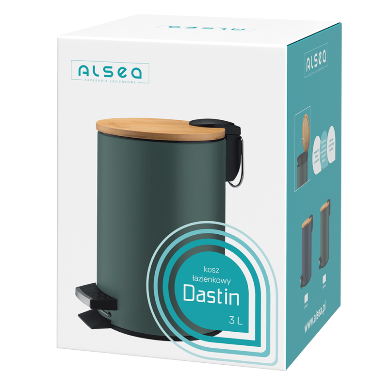 Kosz łazienkowy na śmieci okrągły DASTIN 3l 27695 czarny
