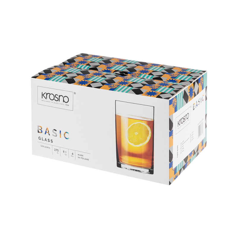 Komplet szklanek BASIC PROSTA 270ml 6 sztuk