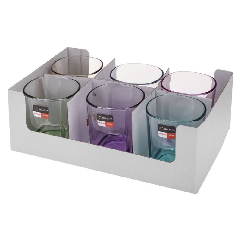 Szklanka COLORS 250ml 20200 (tacka 6 sztuk)