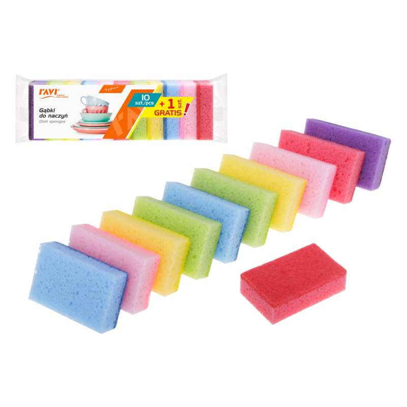 Gąbki do naczyń 10 szt. + 1 szt. gratis 00515