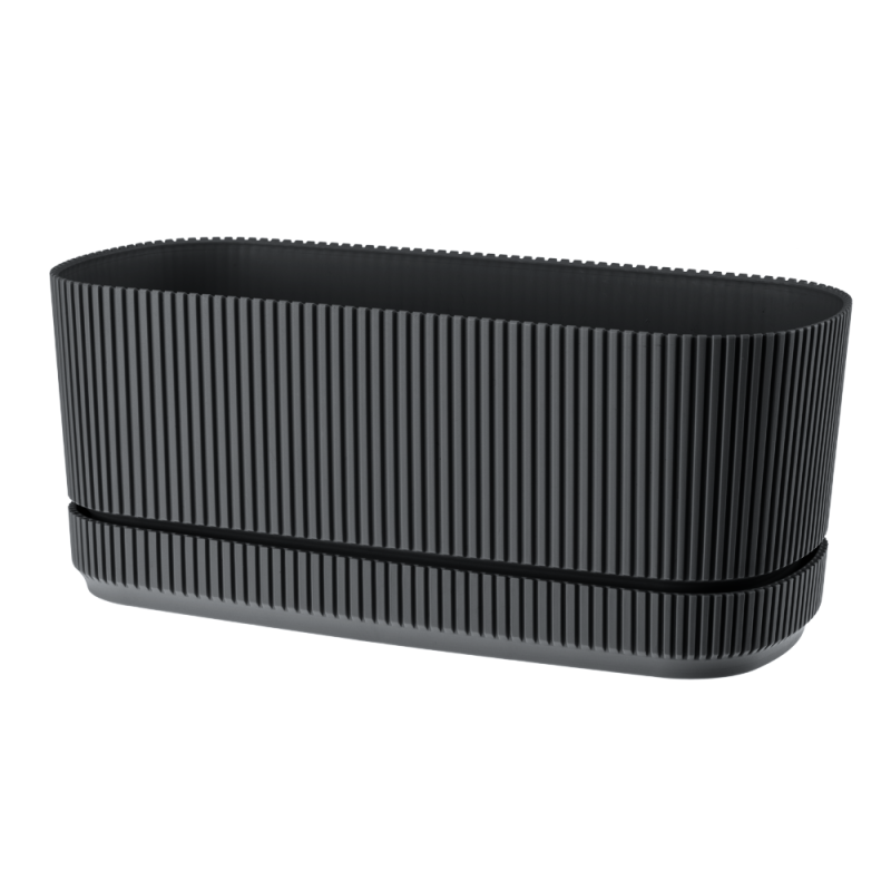 Doniczka owalna PERA 29x13cm 09342 antracyt