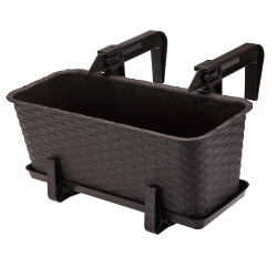 Komplet uchwytów do doniczki balkonowej RATTAN 2 sztuki 23837 brąz