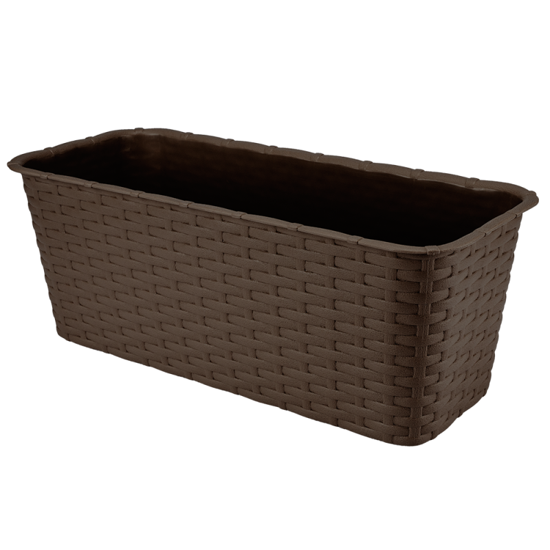 Doniczka balkonowa RATTAN 40cm 7002 brąz 