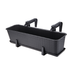 Doniczka balkonowa RATTAN 60cm 7003 grafit 