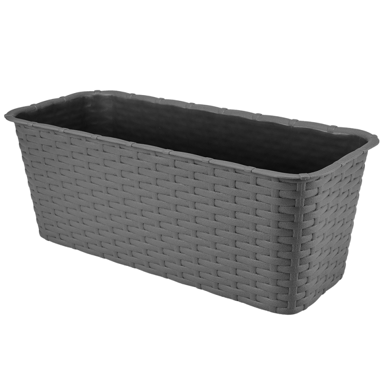 Doniczka balkonowa RATTAN 40cm 7002 grafit 
