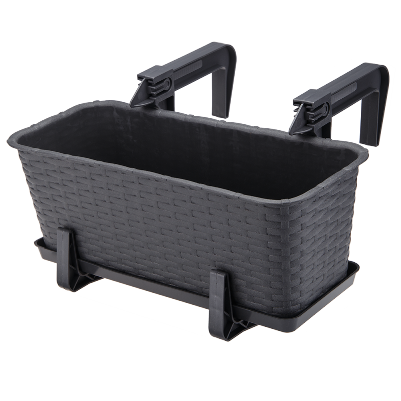 Doniczka balkonowa RATTAN 40cm 7002 grafit 