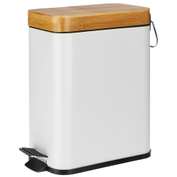 Kosz łazienkowy na śmieci prostokątny BLACK/WHITE 5l 24374  biały