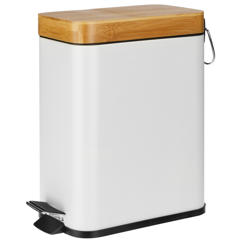 Kosz łazienkowy na śmieci prostokątny BLACK/WHITE 5l 24374  biały