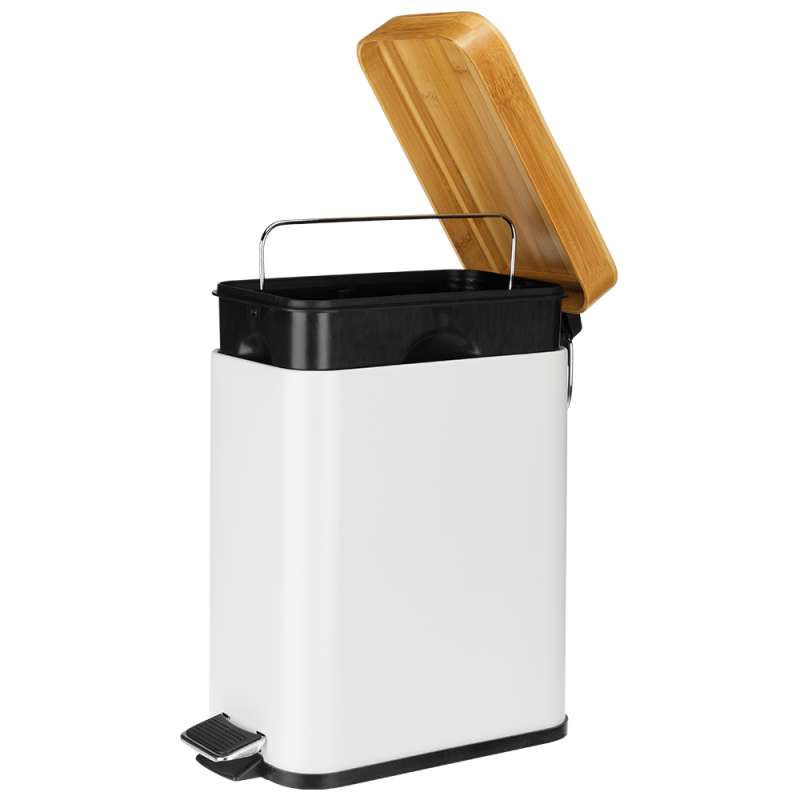 Kosz łazienkowy na śmieci prostokątny BLACK/WHITE 5l 24374  biały