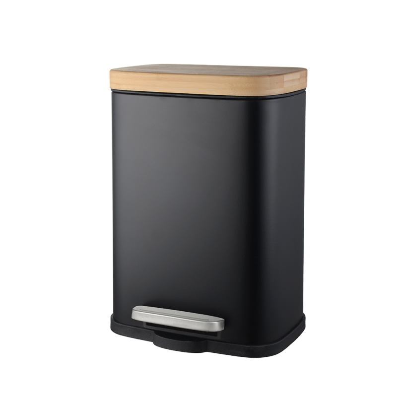 Kosz łazienkowy na śmieci prostokątny BLACK/WHITE 5l 25759  czarny