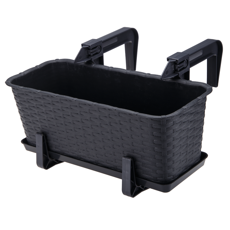 Doniczka balkonowa RATTAN 40cm 7002 antracyt 