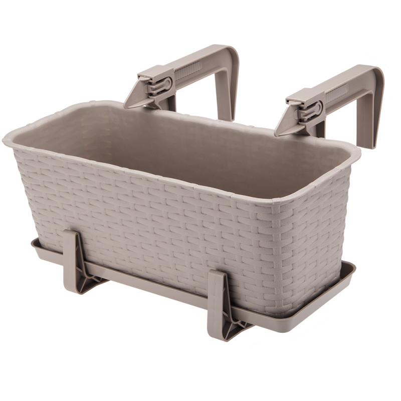 Komplet uchwytów do doniczki balkonowej RATTAN 2 sztuki 23837 karmel