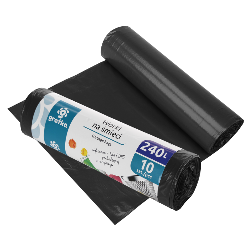 GRATKA Worki na śmieci 240l LDPE, 10 szt. 10710