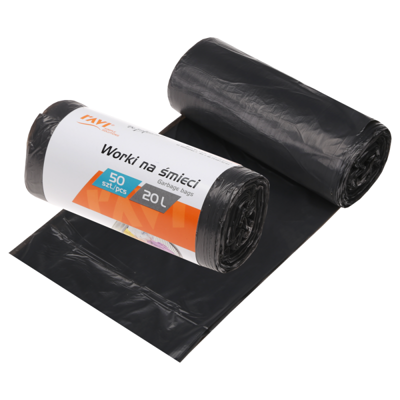 Worki na śmieci 20l 45x50cm 50szt HDPE 00701