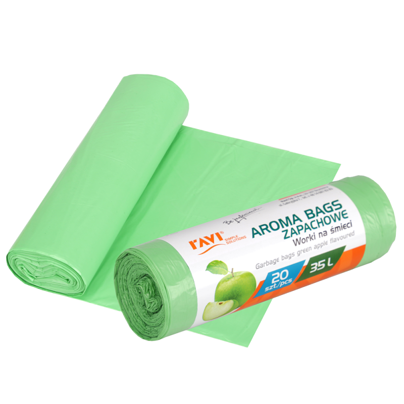 Aroma Bags Worki na śmieci Zielone jabłuszko, 35L  20szt. 10703