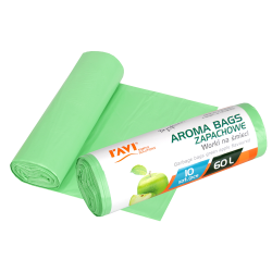 Aroma Bags Worki na śmieci Zielone jabłuszko, 60L  10szt. 10704