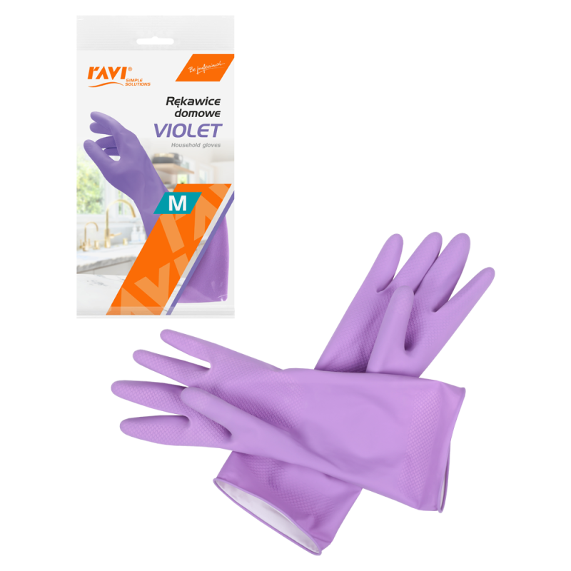 Rękawice domowe VIOLET M, 1 para 00983