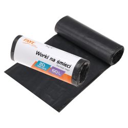 Worki na śmieci 60l 60x80cm 20szt HDPE 00712