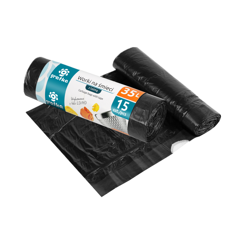 GRATKA Worki na śmieci z taśmą 35 L, 15 szt. 00791