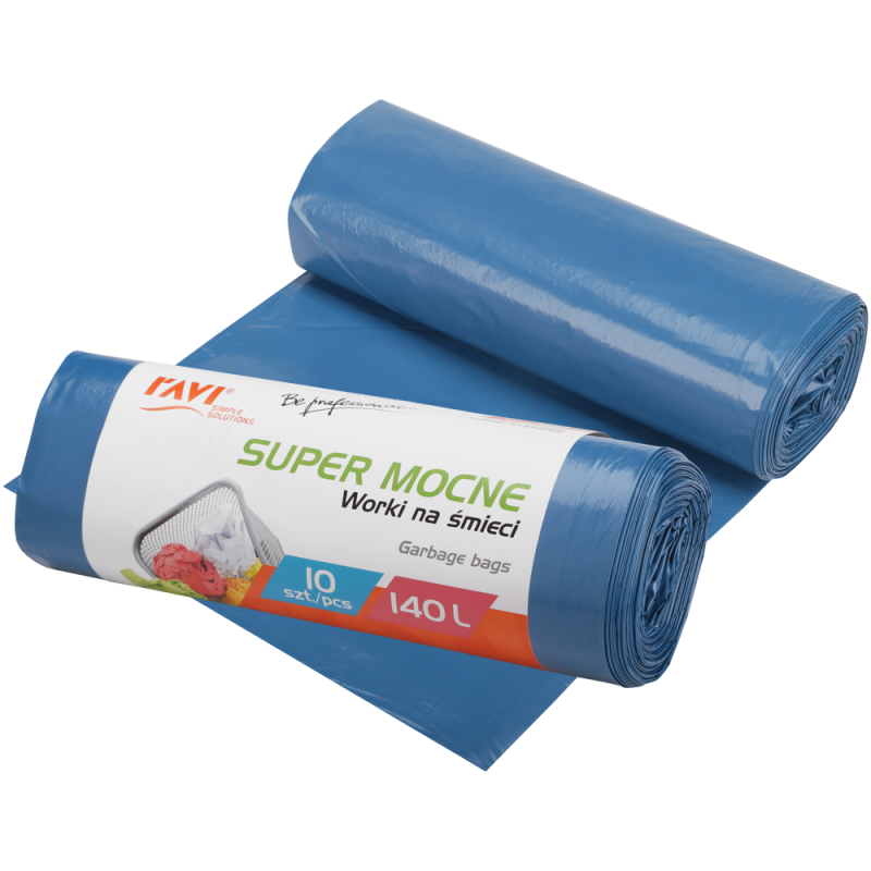 Worki na śmieci 140l 90x110cm/10sztLDPE 00711