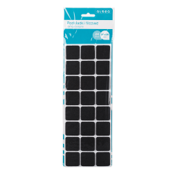 Podkładki filcowe kwadratowe 28x28mm 24 sztuki 29935 czarny