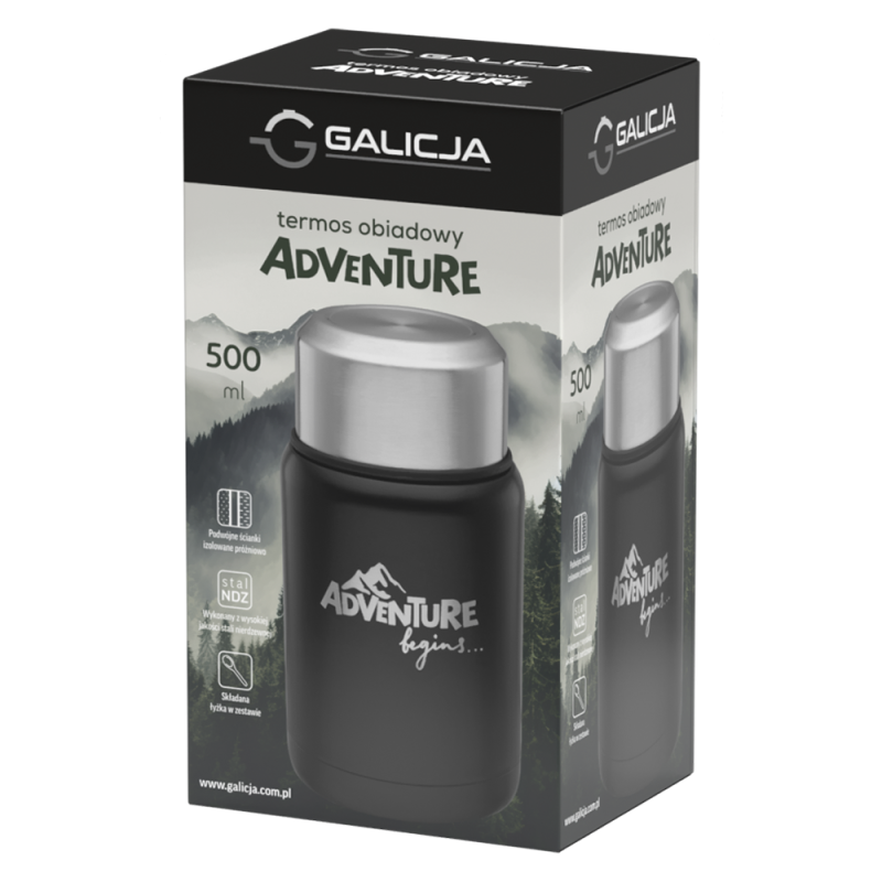 Termos obiadowy nierdzewny ADVENTURE 500ml 17491 wzór 1 !