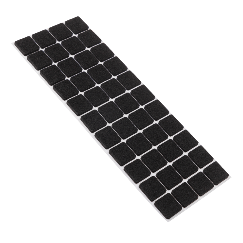 Podkładki filcowe kwadratowe 20x20mm 44 sztuki 29937 czarny