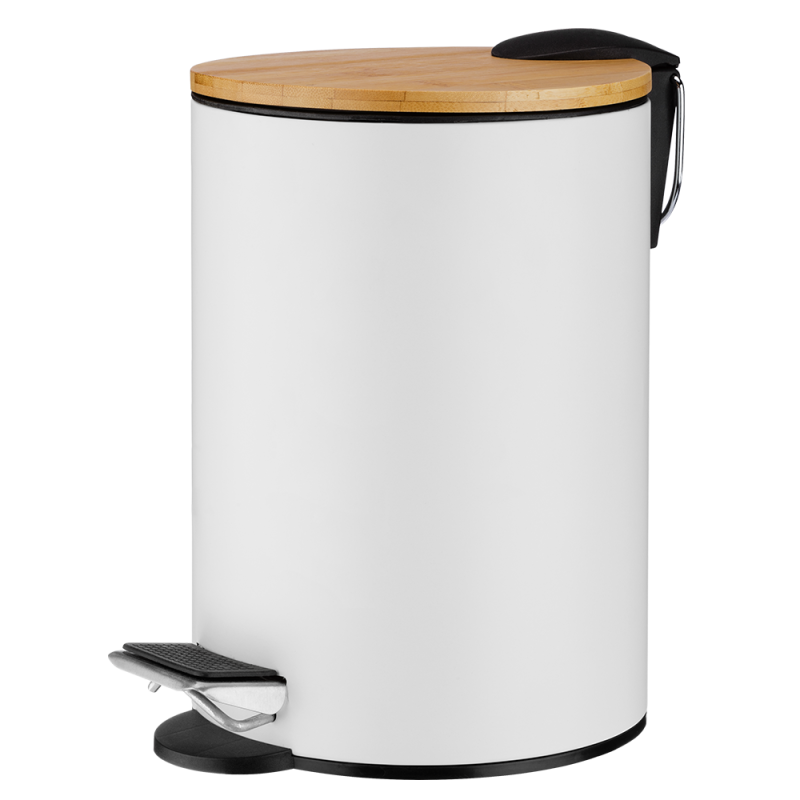 Kosz łazienkowy na śmieci okrągły NAOMI 3l 23933  biały