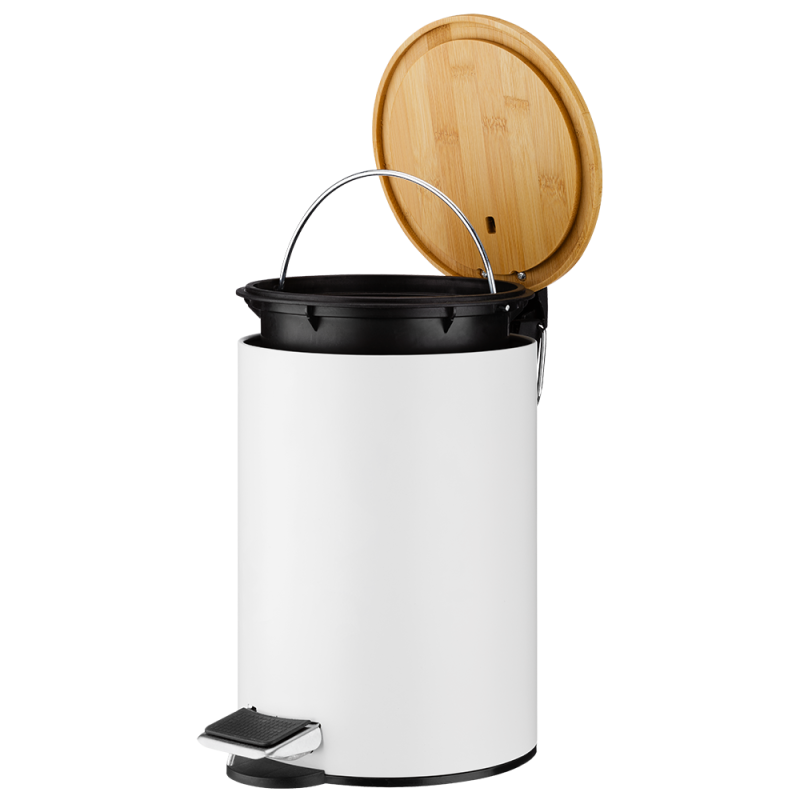 Kosz łazienkowy na śmieci okrągły NAOMI 3l 23933  biały