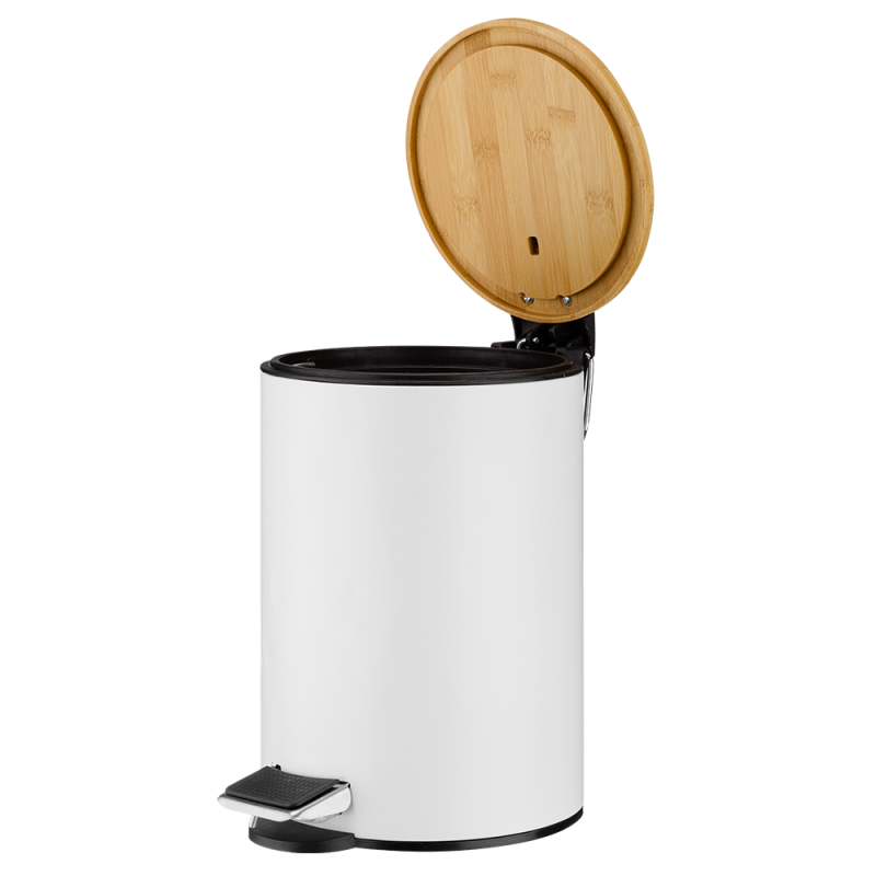 Kosz łazienkowy na śmieci okrągły NAOMI 3l 23933  biały