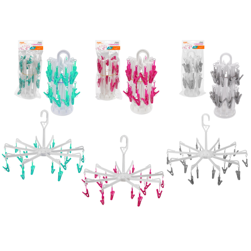 Wieszak z klamerkami 20szt. 01029