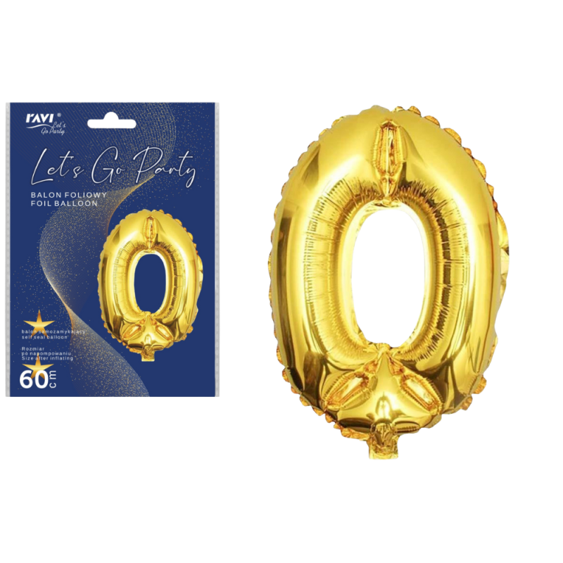 LGP Balon foliowy 60 cm CYFRA 0, 22125 złoty