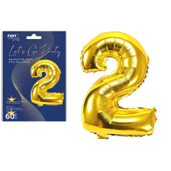 LGP Balon foliowy 60 cm CYFRA 2, 22127 złoty
