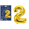LGP Balon foliowy 60 cm CYFRA 2, 22127 złoty