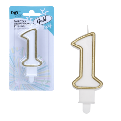 Świeczka urodzinowa GOLD Cyferka 1 62064