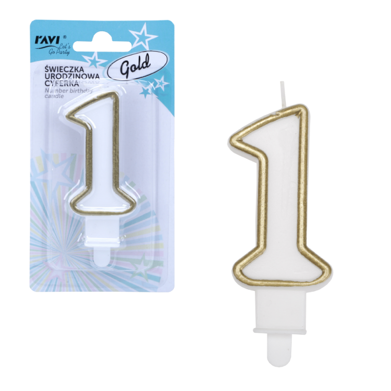 Świeczka urodzinowa GOLD Cyferka 1 62064