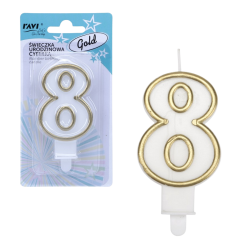 Świeczka urodzinowa GOLD Cyferka 8 62071