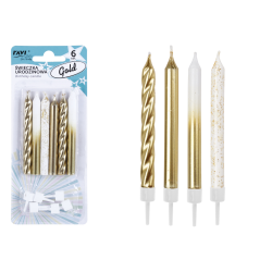 Świeczki urodzinowe GOLD 6 szt. 62073