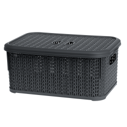 Koszyk prostokątny z pokrywą WILLOW 6l 22799 grafit