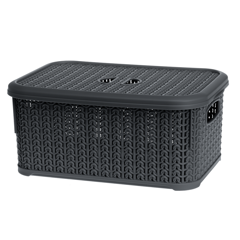 Koszyk prostokątny z pokrywą WILLOW 6l 22799 grafit