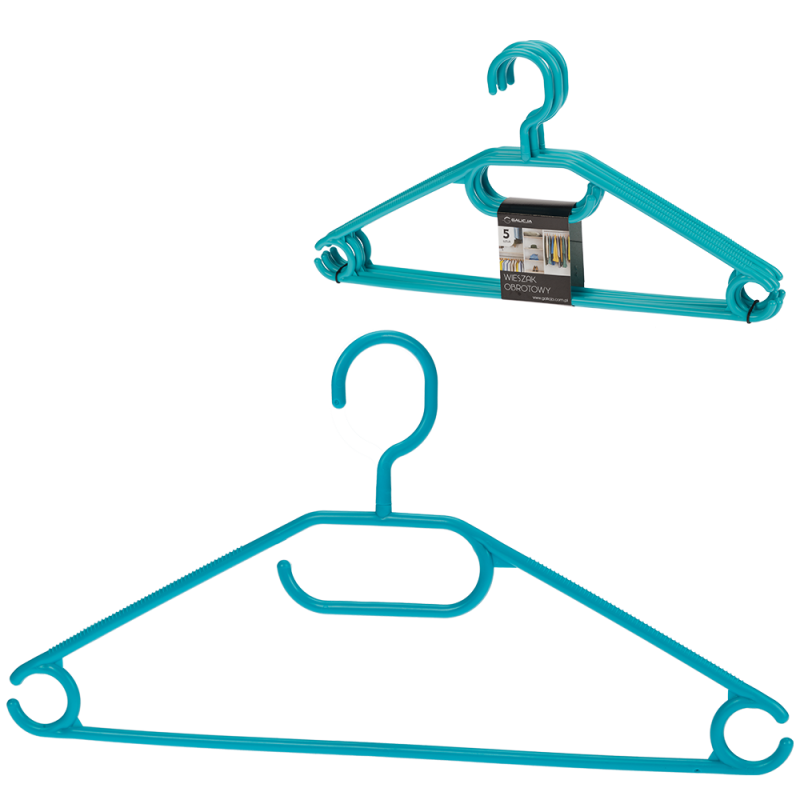 Komplet wieszaków obrotowych LOGAN COLOR 5 sztuk 0606 turkus