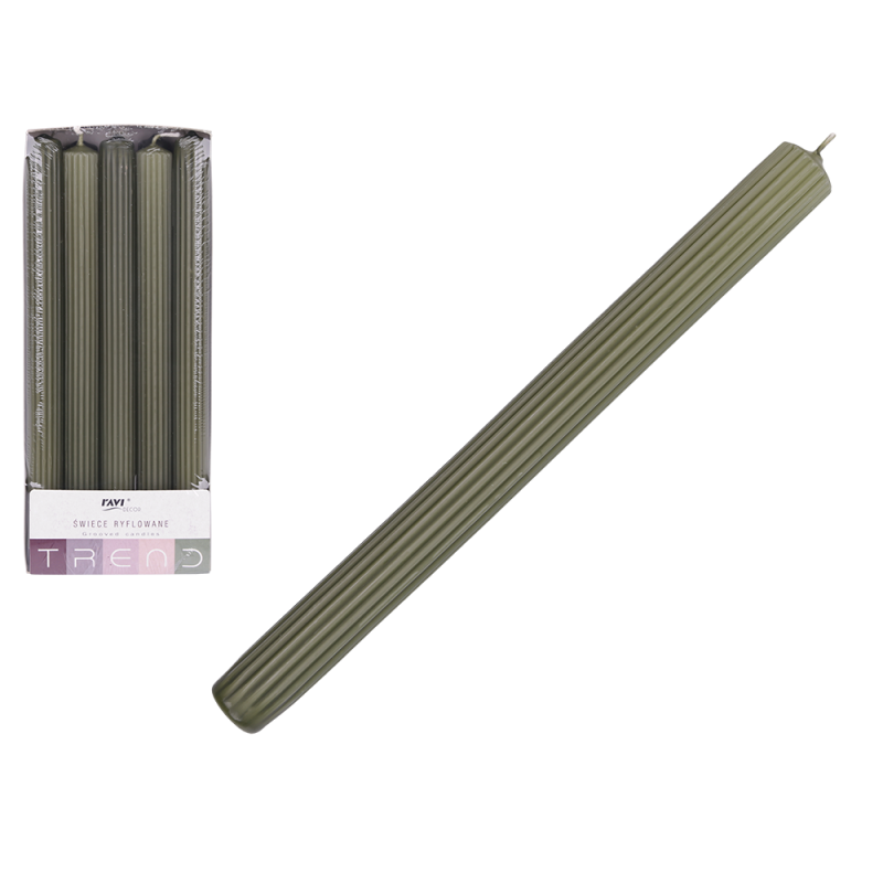 Świeca Ryflowana TREND 22/240 72014  oliwkowy wz4