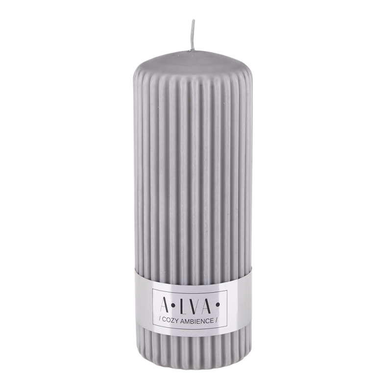 Świeca ryflowana ALVA 60/150 72010 szary