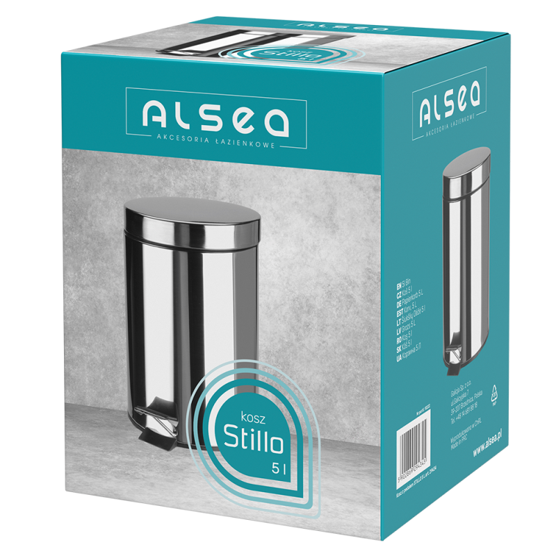 Kosz łazienkowy na śmieci okrągły z pedałem STILLO 5l 29434