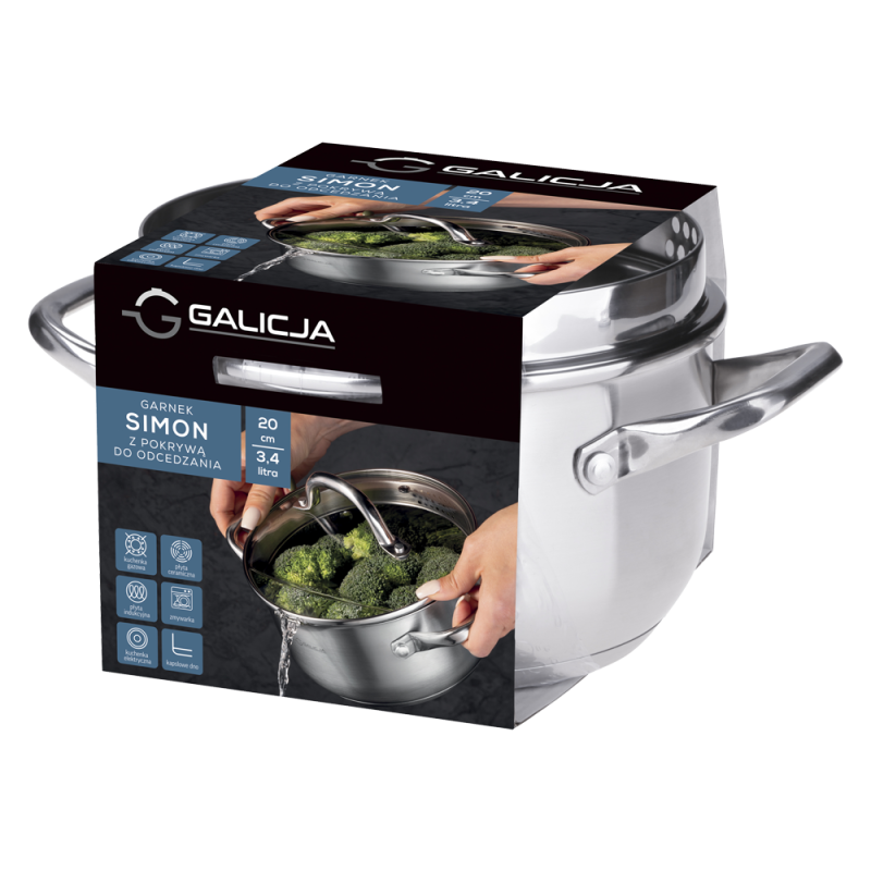 Garnek do odcedzania SIMON 20cm/3,4l 19907 !